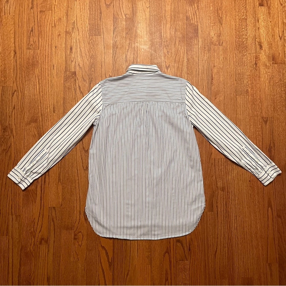 Madewell Tomboy Classic Ex-Boyfriend White Blue Striped Button Down Shirt size M - Picture 9 of 16
